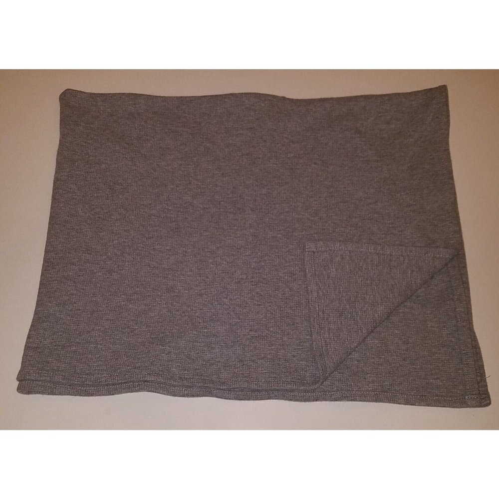 Solid Gray Waffle Knit Cotton Thermal Baby Blanket Lovey 27" x 37"